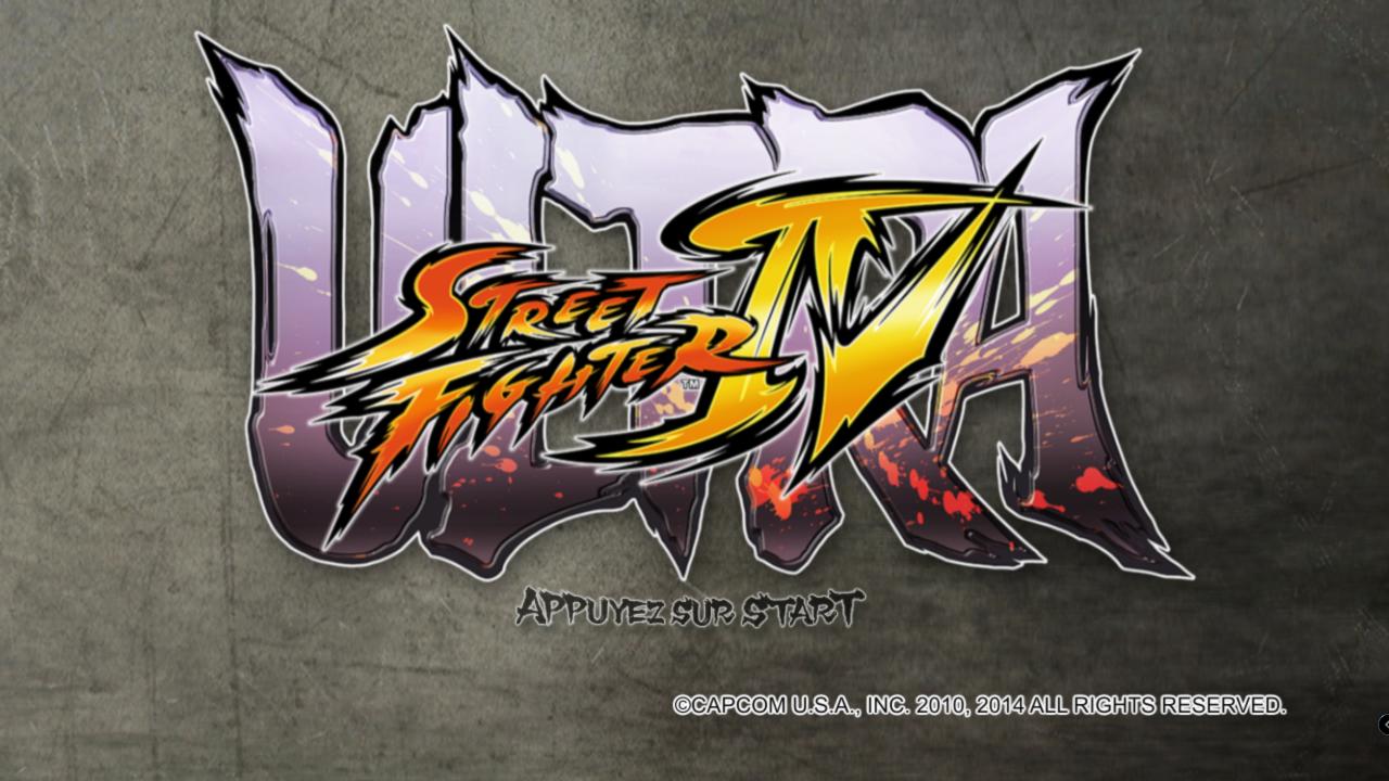 Ultra Street Fighter IV title screen for Xbox 360