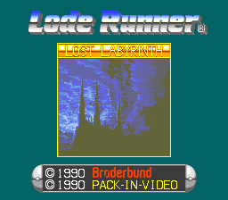 Lode Runner title screen for PC Engine