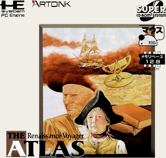 The Atlas Renaissance Voyager box art for PC Engine CD