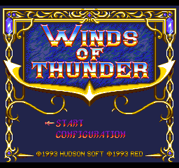 Winds of Thunder title screen for PC Engine CD