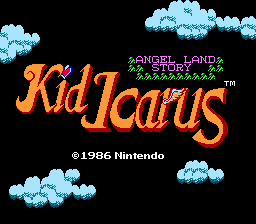 Kid Icarus title screen for Famicom Disk System