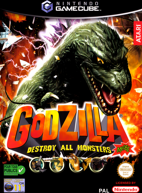 Godzilla: Destroy All Monsters Melee box art for Gamecube