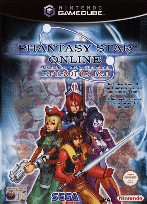 Phantasy Star Online Episode I&II box art for Gamecube
