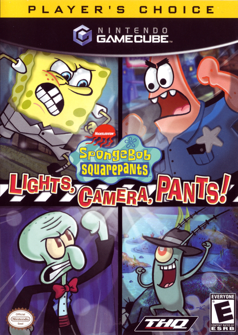 SpongeBob SquarePants Lights Camera Pants box art for Gamecube
