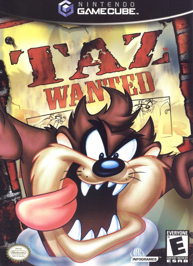 Taz Wanted box art for Gamecube