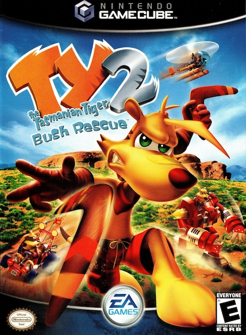 Ty the Tasmanian Tiger 2 Bush Rescue box art for Gamecube