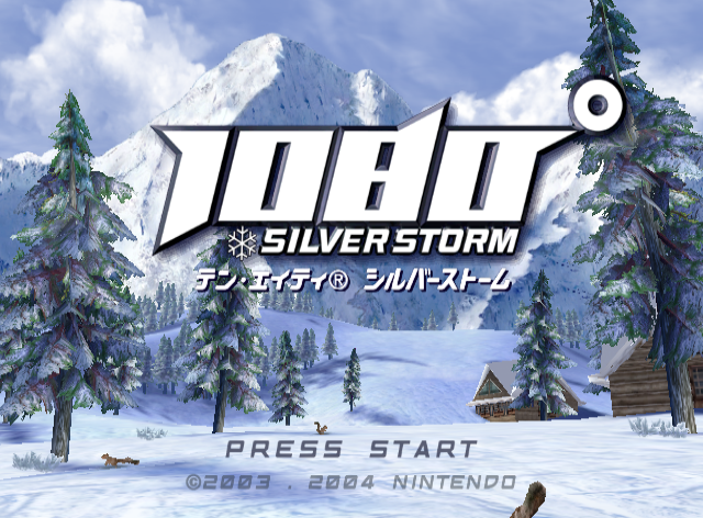 1080 Silverstorm title screen for Gamecube