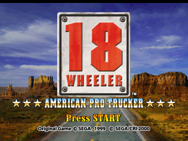 18 Wheeler: American Pro Trucker title screen for Gamecube