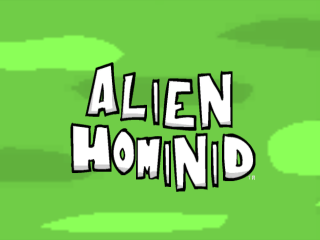 Alien Hominid title screen for Gamecube