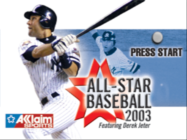 All-Star Baseball 2003 title screen for Gamecube