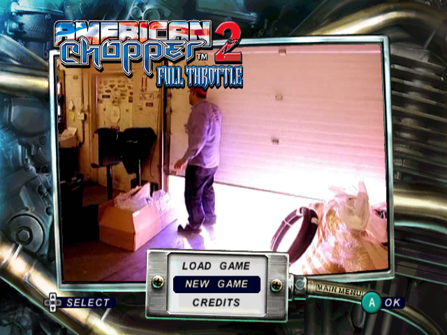 American Chopper 2 Full Throttle title screen for Gamecube