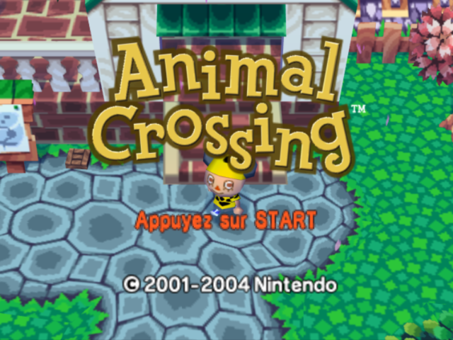 Animal Crossing title screen for Gamecube