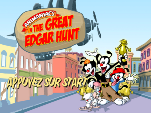 Animaniacs The Great Edgar Hunt title screen for Gamecube