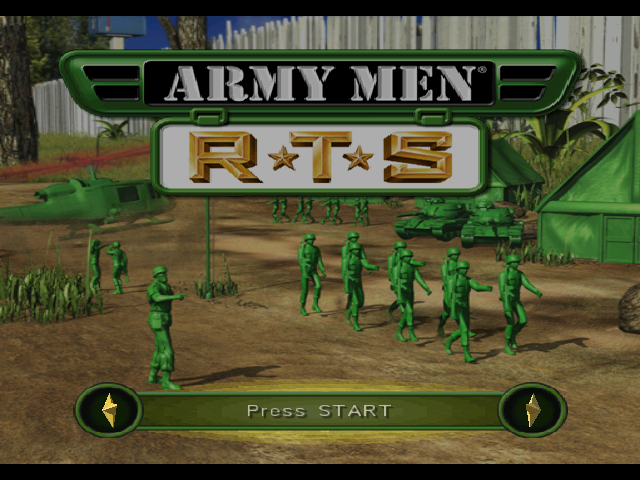 Army Men RTS title screen for Gamecube