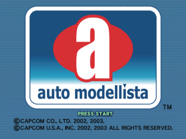 Auto Modellista title screen for Gamecube