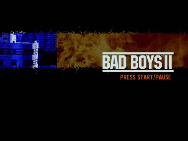 Bad Boys II title screen for Gamecube