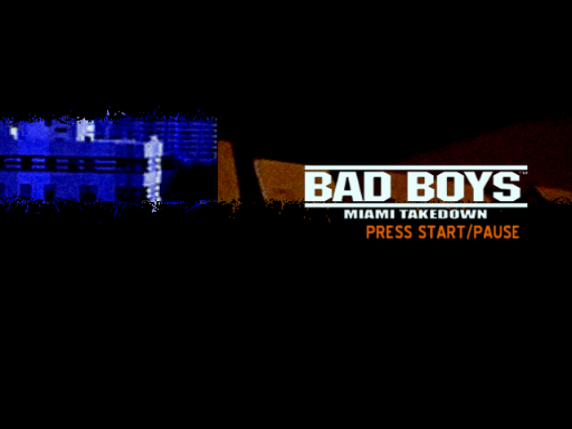 Bad Boys Miami Takedown title screen for Gamecube