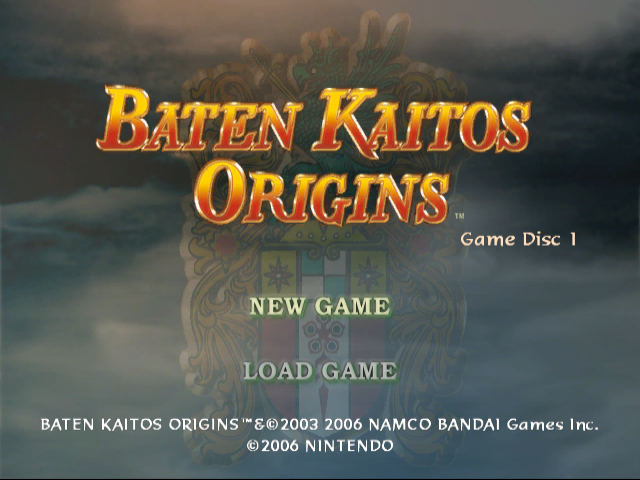 Baten Kaitos Origins title screen for Gamecube
