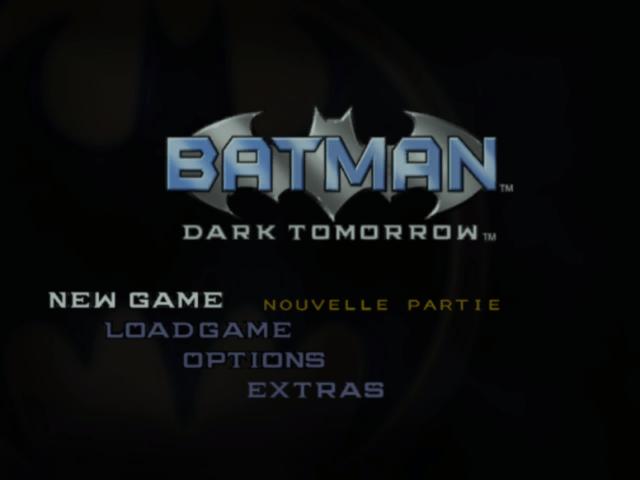 Batman Dark Tomorrow title screen for Gamecube