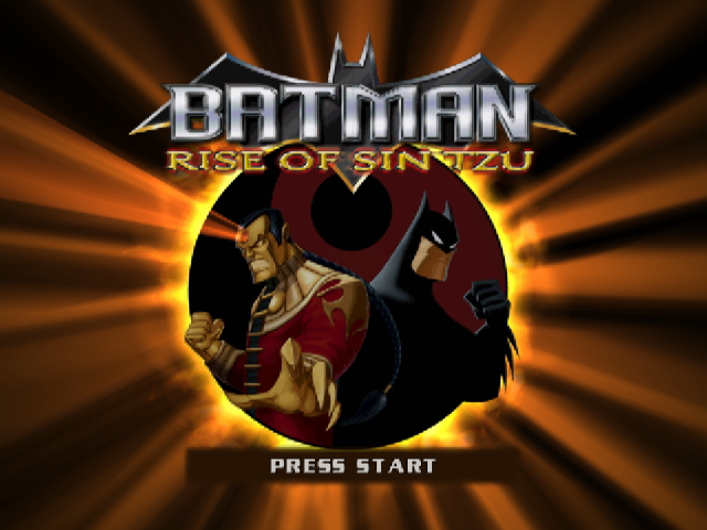 Batman Rise of Sin Tzu title screen for Gamecube