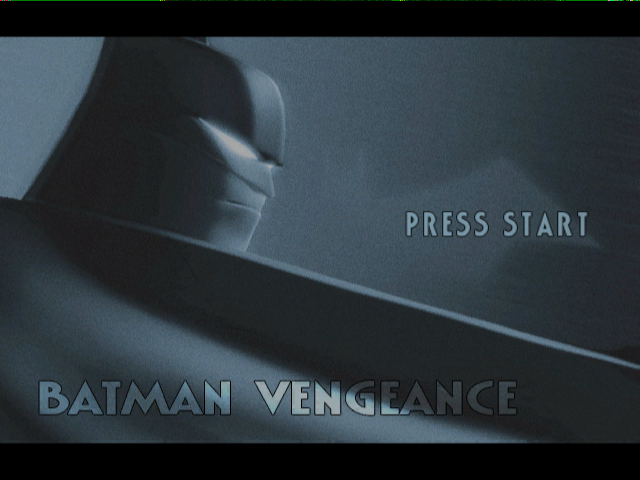 Batman Vengeance title screen for Gamecube