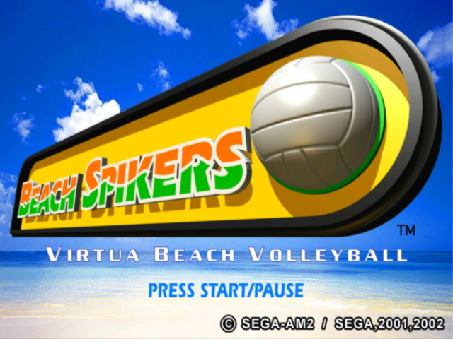 Beach Spikers: Virtua Beach Volleyball title screen for Gamecube
