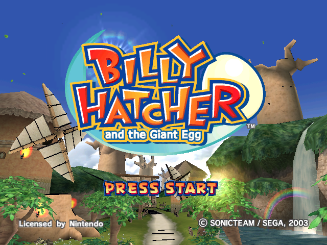 Billy Hatcher and the Giant Egg title screen for Gamecube