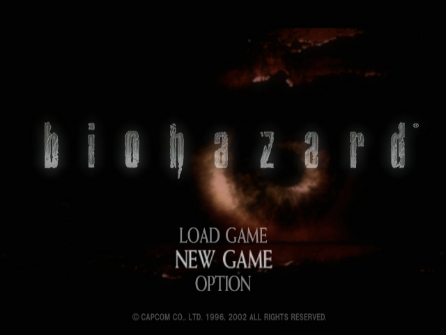Biohazard title screen for Gamecube
