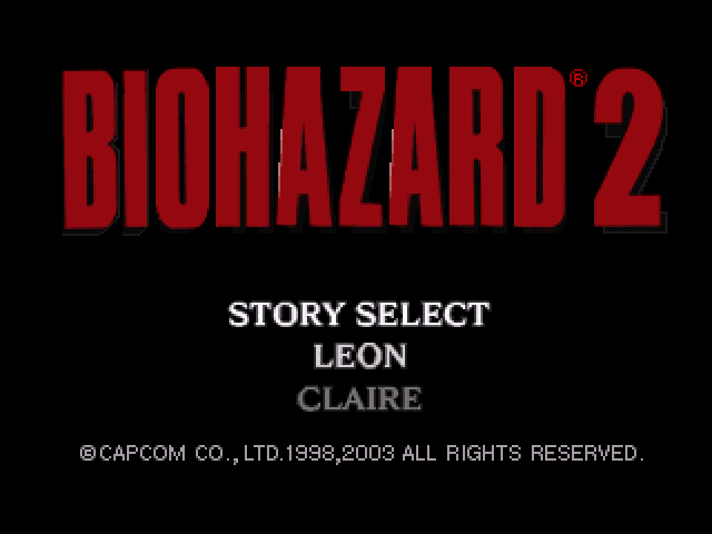 Biohazard 2 title screen for Gamecube