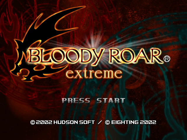 Bloody Roar Extreme title screen for Gamecube