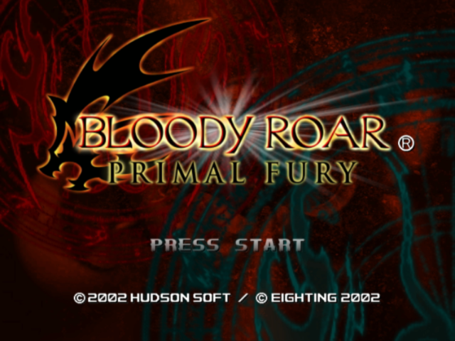 Bloody Roar Primal Fury title screen for Gamecube