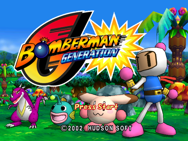Bomberman Generation title screen for Gamecube