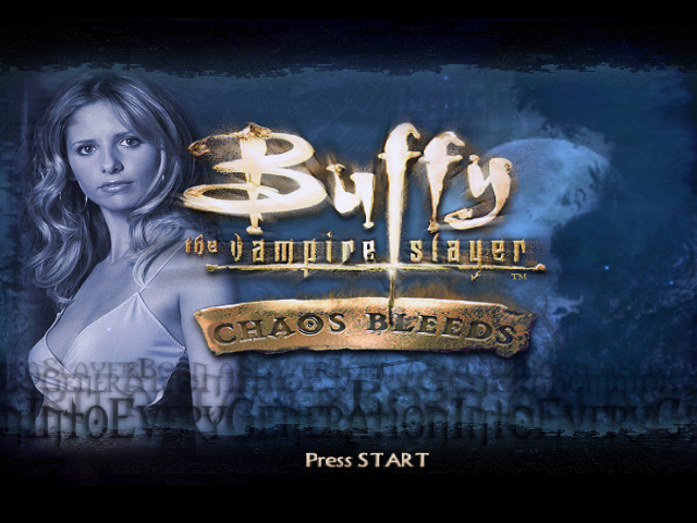 Buffy the Vampire Slayer Chaos Bleeds title screen for Gamecube