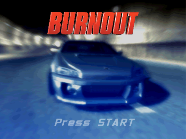 Burnout title screen for Gamecube