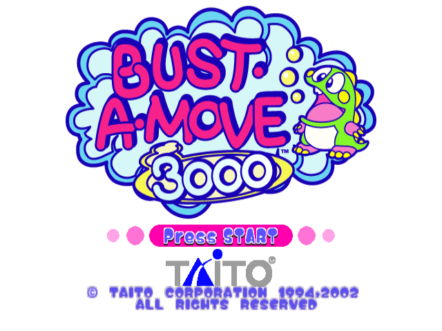 Bust-A-Move 3000 title screen for Gamecube