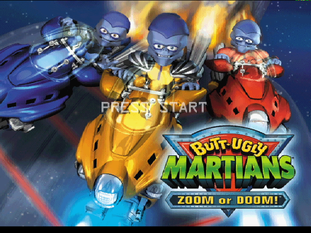 Butt Ugly Martians Zoom or Doom title screen for Gamecube