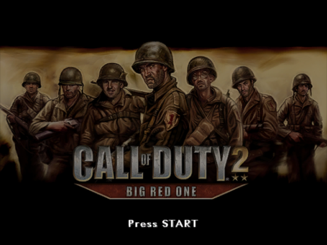 Call of Duty 2 Big Red One title screen for Gamecube