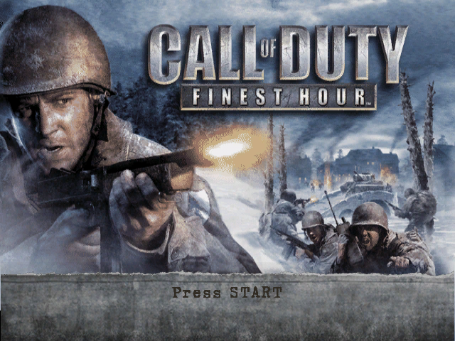 Call of Duty Finest Hour title screen for Gamecube