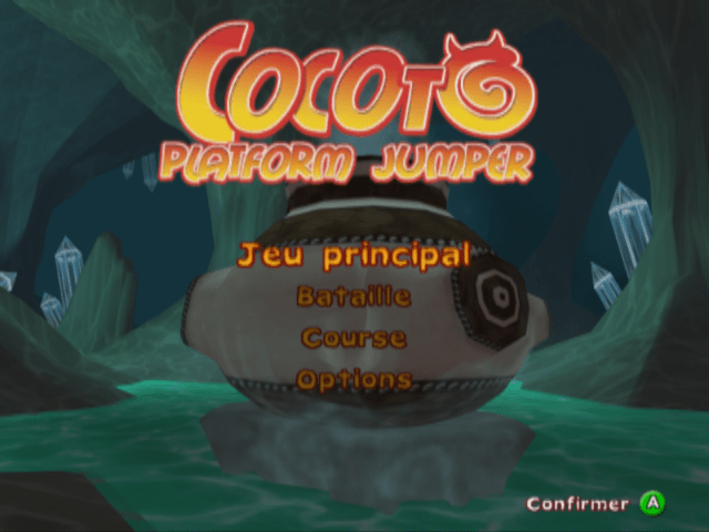 Cocoto Platform Jumper title screen for Gamecube
