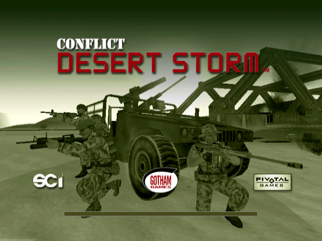 Conflict Desert Storm title screen for Gamecube