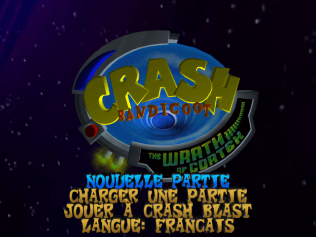 Crash Bandicoot The Wrath of Cortex title screen for Gamecube