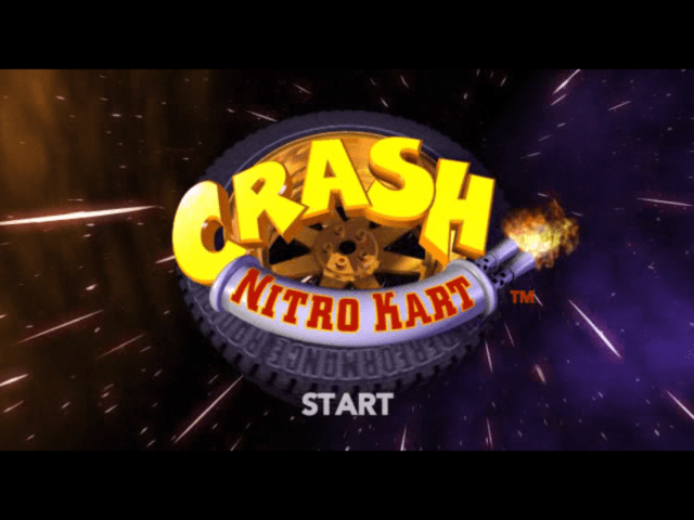 Crash Nitro Kart title screen for Gamecube