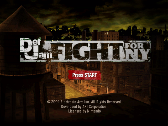 Def Jam Fight for NY title screen for Gamecube