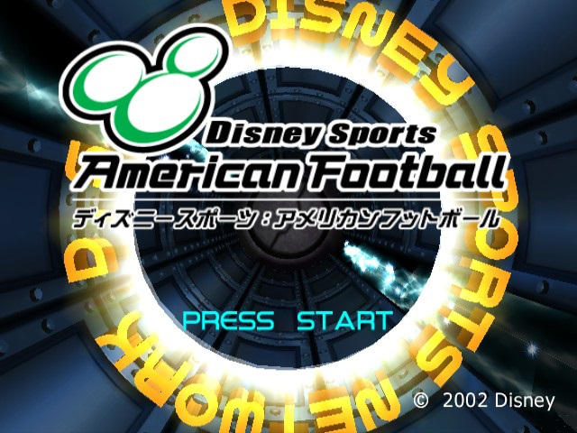 Disney Sports American Football title screen for Gamecube