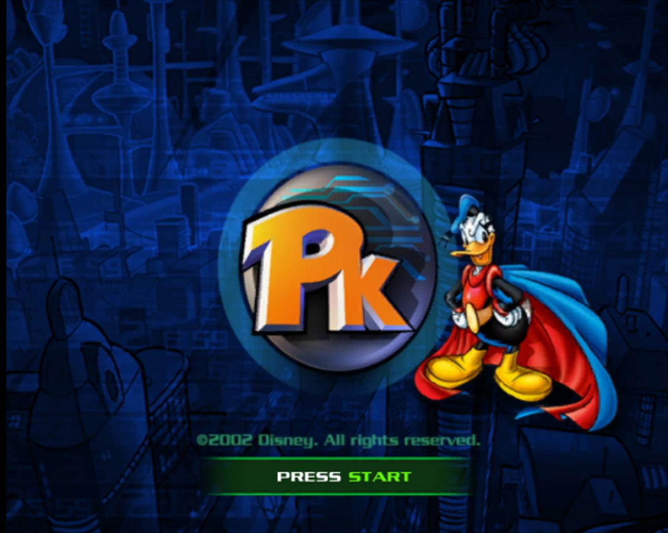 Disney's Donald Duck: PK title screen for Gamecube