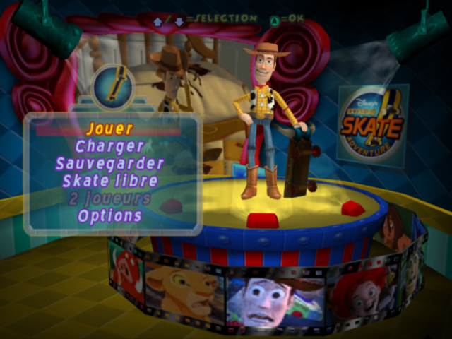 Disney's Extreme Skate Adventure title screen for Gamecube