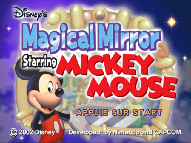 Disney’s Magical Mirror Starring Mickey Mouse title screen for Gamecube