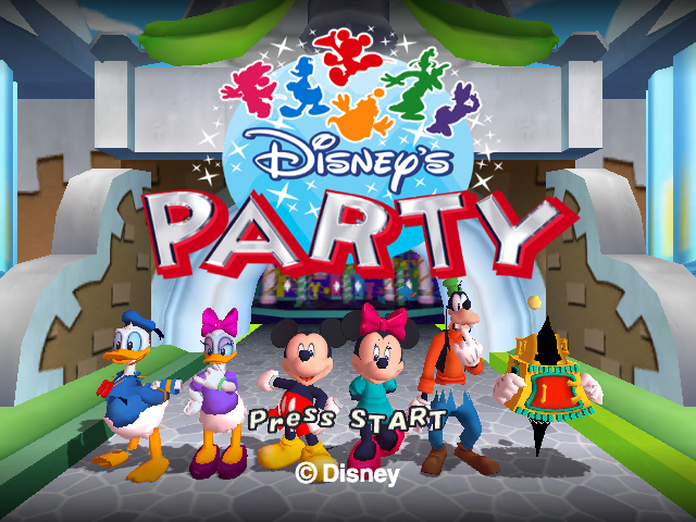 Disney's Party title screen for Gamecube