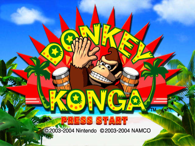 Donkey Konga title screen for Gamecube