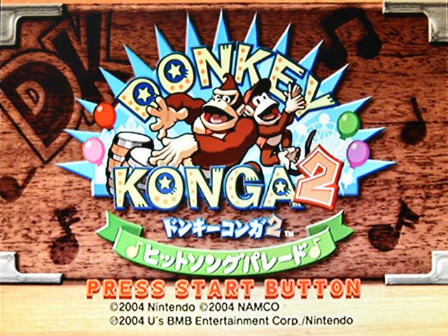 Donkey Konga 2 title screen for Gamecube